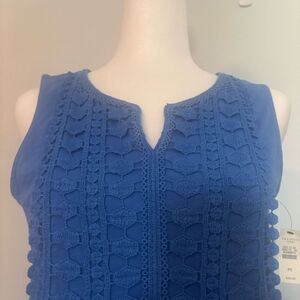 NWT Talbots Royal Blue Crochet Sleeveless Top size PS